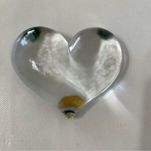 Vintage Paperweight Glass Heart Handmade Boda Sweden